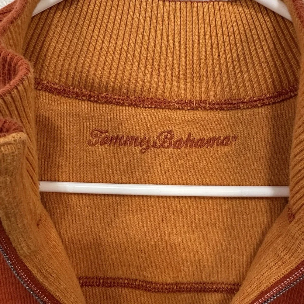 Tommy‎ Bahama 1/4 Zip Pullover Orange Rust Large/XLarge Sweatshirt Casual Top